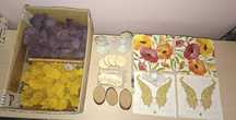 Lot cu diverse pt creații handmade: licheni, felii de lemn, servetele
