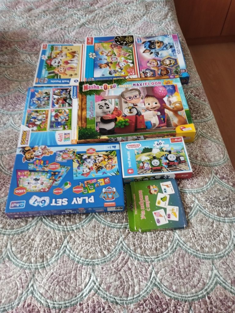Сет играчки, игри  и пъзели с анимационни герои