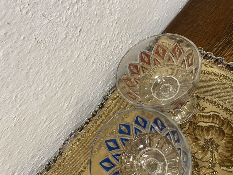 Винтидж кристални чаши 1950 1970 ръчна украса колекция