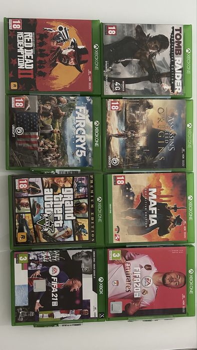 Consola Xbox One S (Model 1681) Pachet Complet + 8 Jocuri de Top!