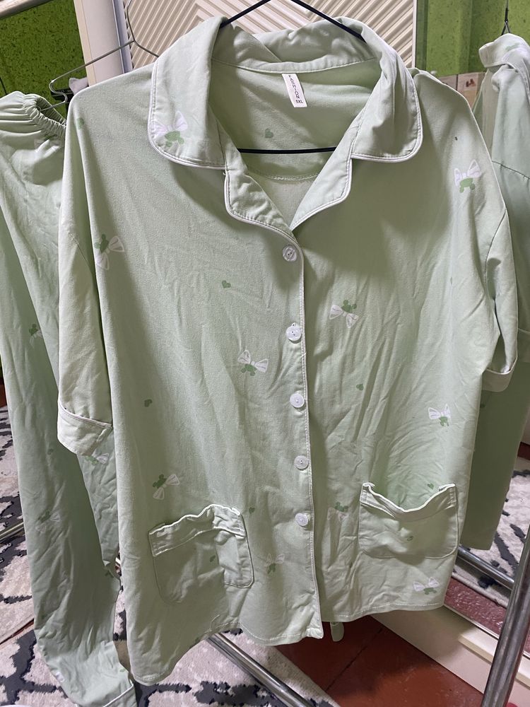 Pijama uzun tugmali oldilari holati alo 5XLrazmer