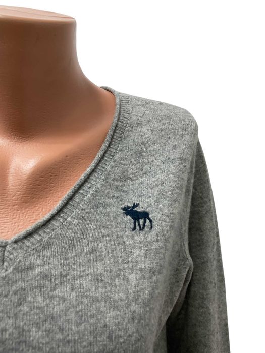 Abercrombie & Fitch размер L дамскикашмирен пуловер 100% КАШМИР сив