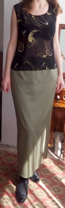 Vand costum elegant khaki marime 44 sacou fusta pantalon bluza