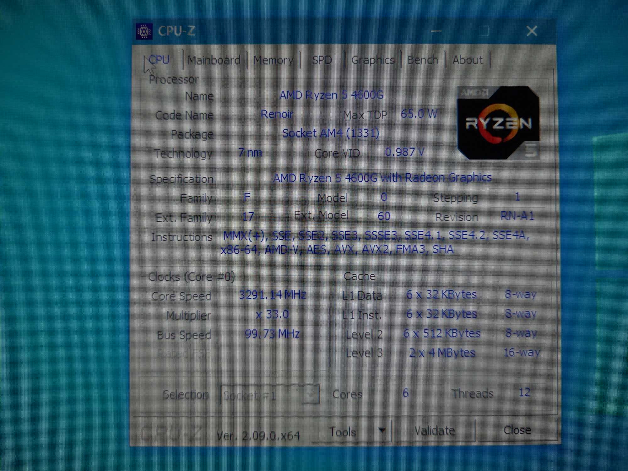 Геймърски компютър Rx6600 Ryzen 5  hd1Tb и ssd 250gb ram16gb