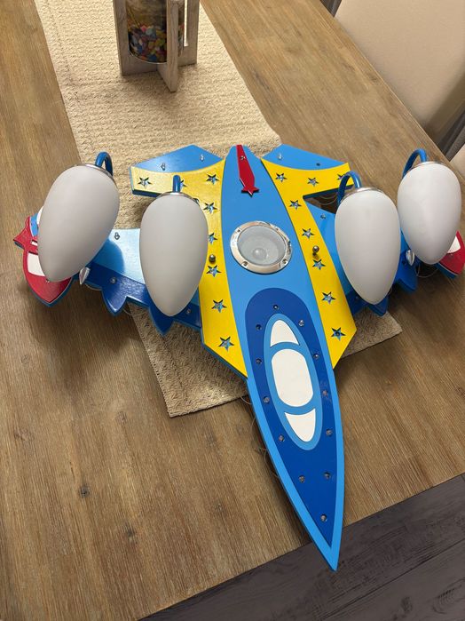 полилей Авиатор от метал в син цвят за детска стая с bluetooth