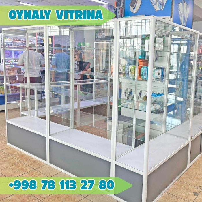 Oynaly vitrina, Акция, прилавки, savdo vitrinalar stellajlar