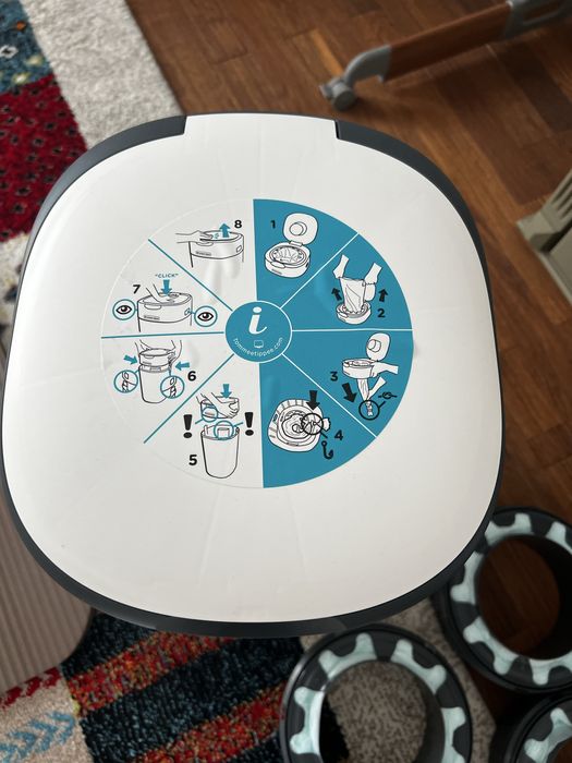 Cos pentru scutece Sangenic Twist and Click, Alb, Tommee Tippee