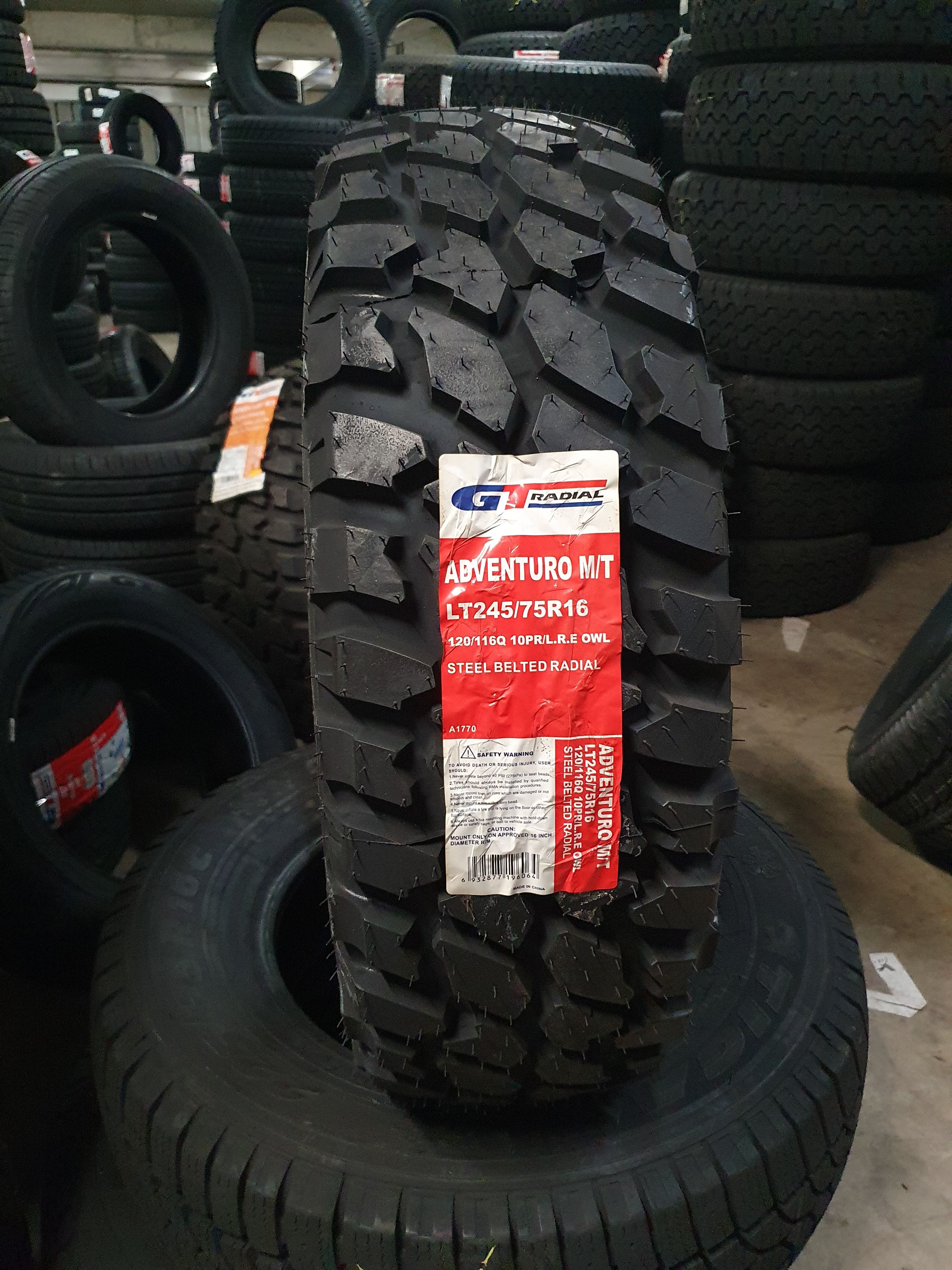LT245/75R16 GT RADIAL ADVENTURO M/T OWL 120/116Q 3422