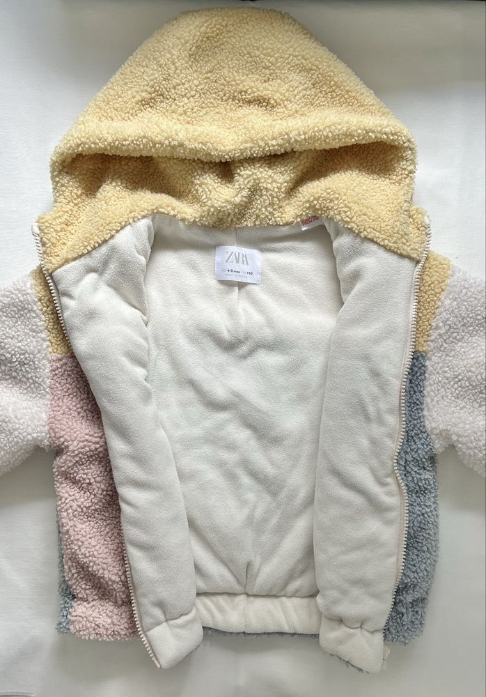 Детско зимно яке ZARA от мъхеста материя 4-5г