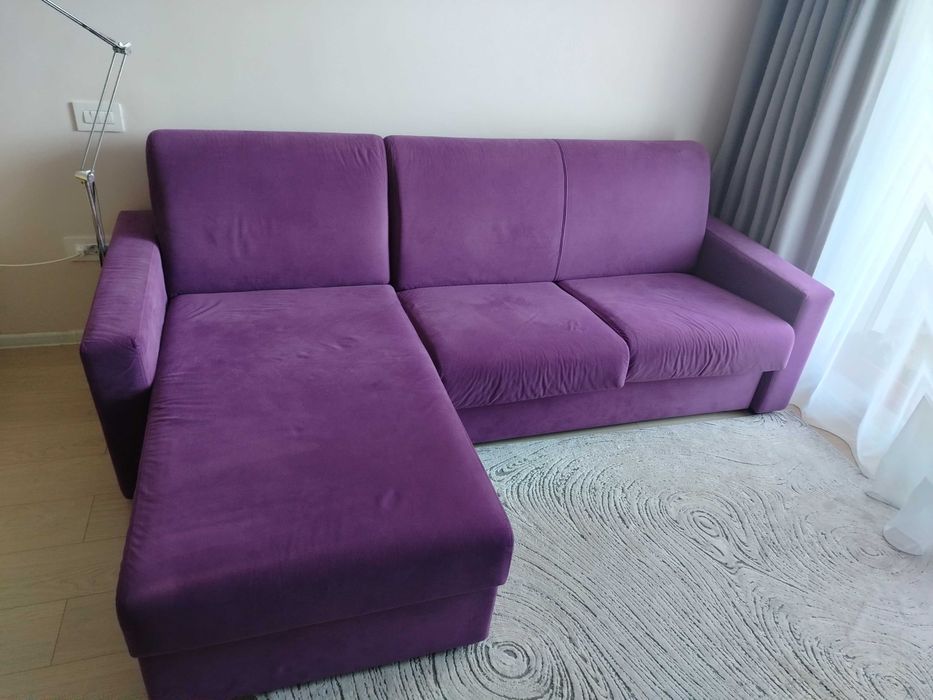 Canapea extensibilă Divanissimi Huka  L 256cm, l incl. șezlong 170cm