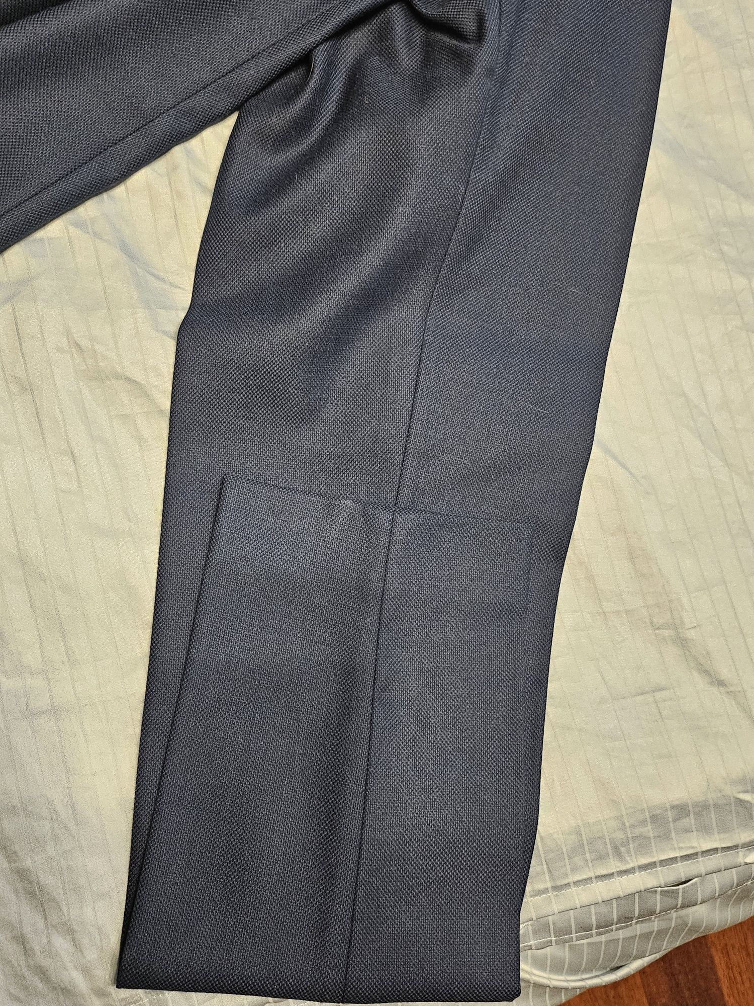 Pantaloni Massimo Dutti, lana, bleumarin,noi, 36
