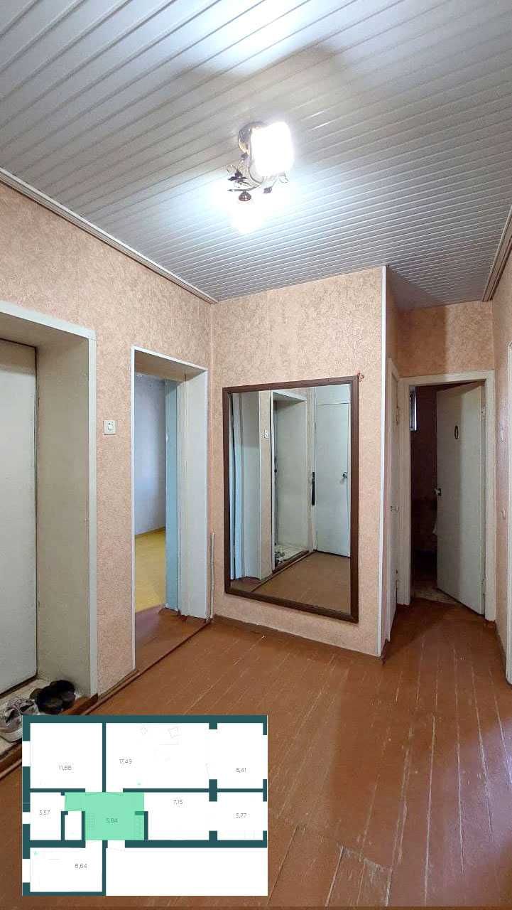 Продается трёхкомная квартира, площадь: 68.75 м²