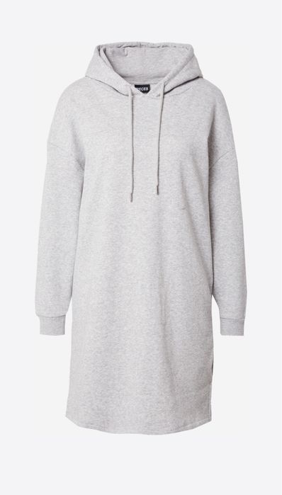 Oversized сива рокля с качулка