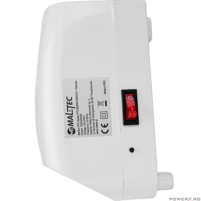 Aeroterma de perete, cu display si telecomanda, 1000w / 2000w,