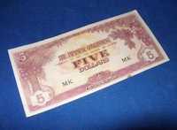 5 Dollars Malaya Japanese Occupation -JIM 1942- 1945