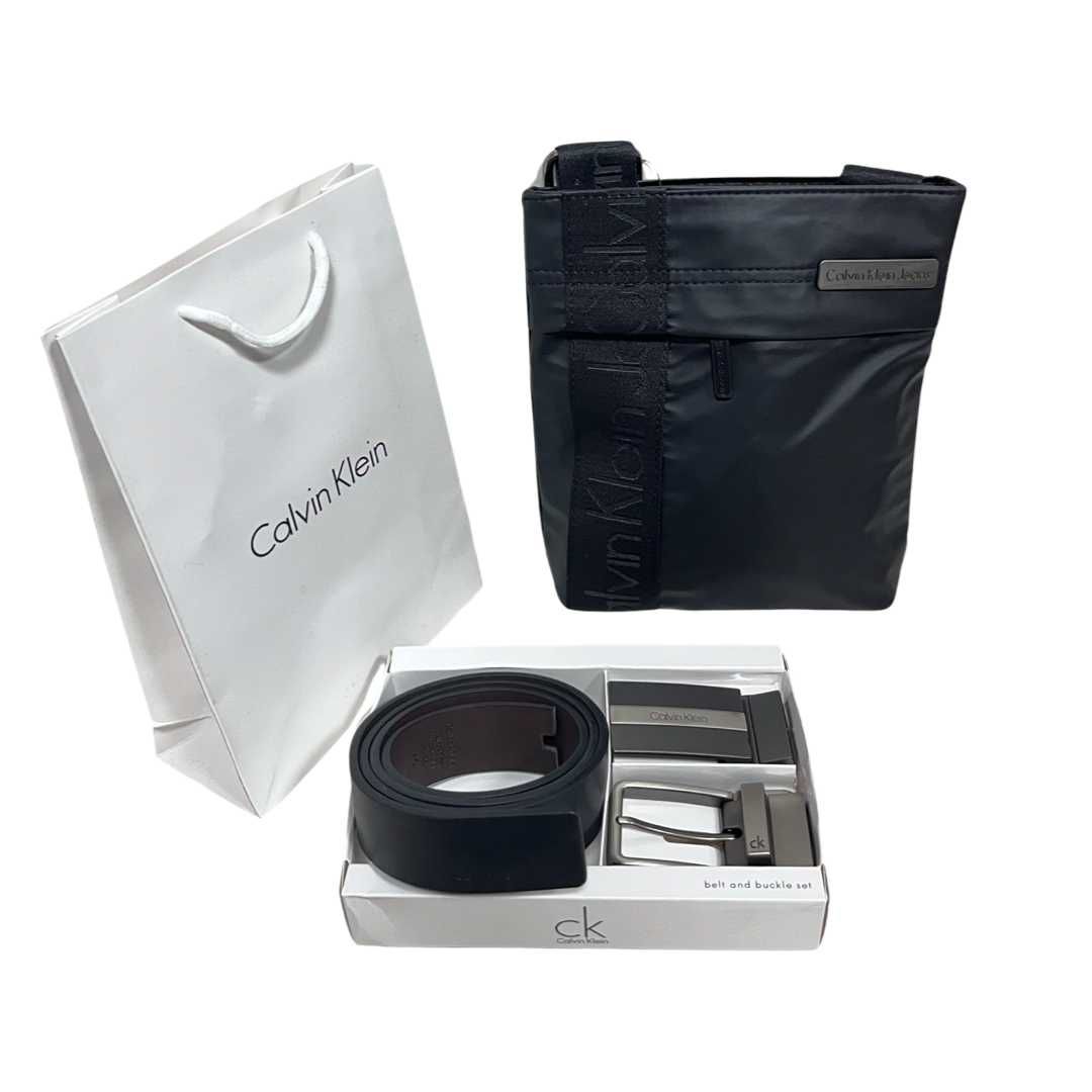 Мъжки подаръчен комплект чанта и колан Calvin Klein !!!
