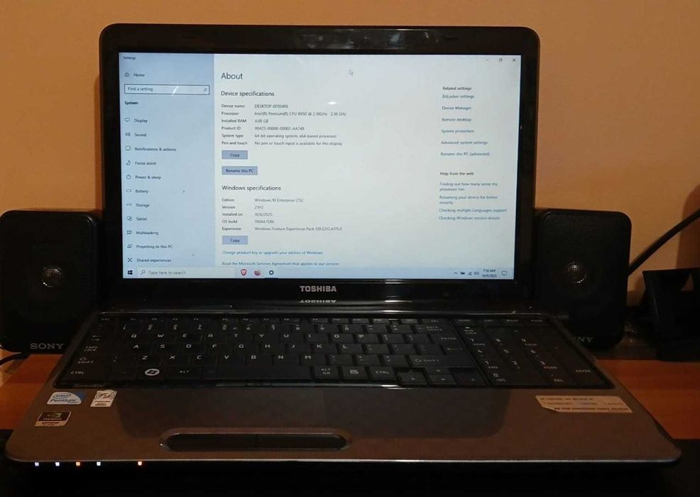 Laptop Toshiba Satelite L750 vand/schimb