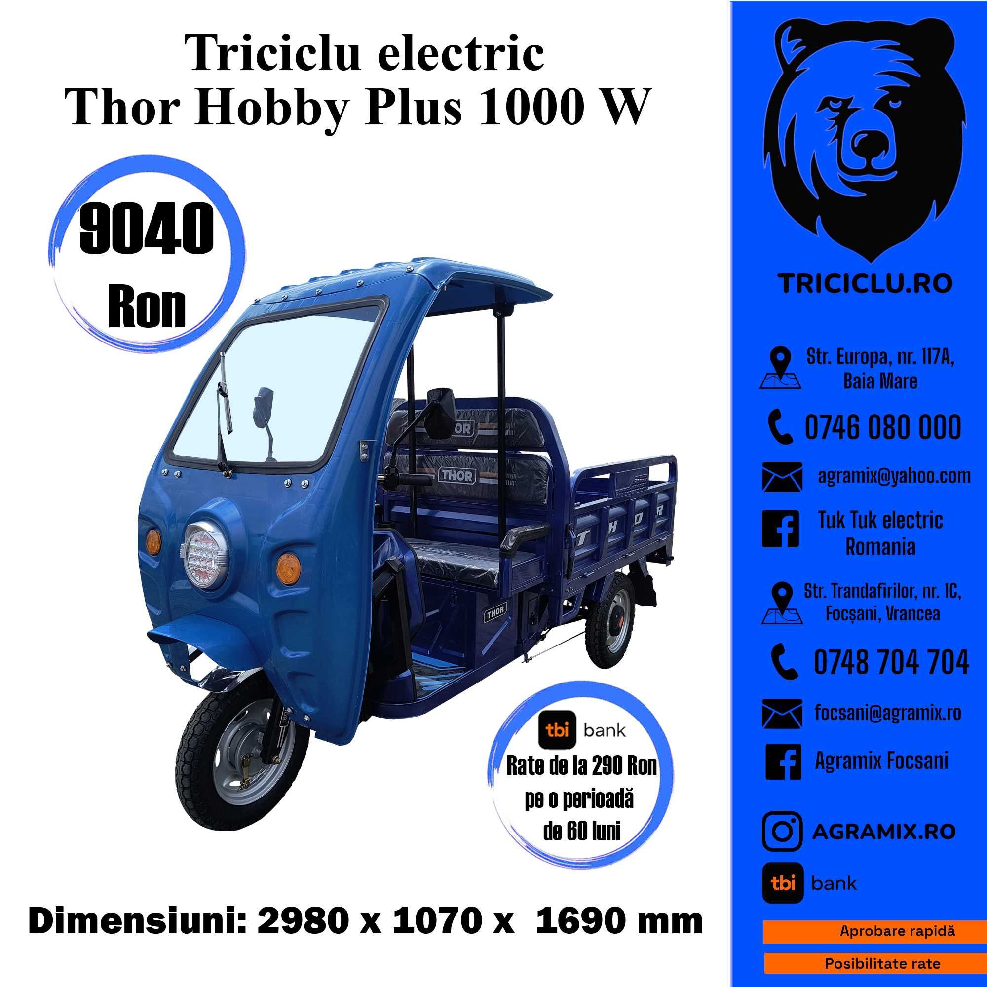 Triciclu electric THOR HOBBY nou cu bena Agramix