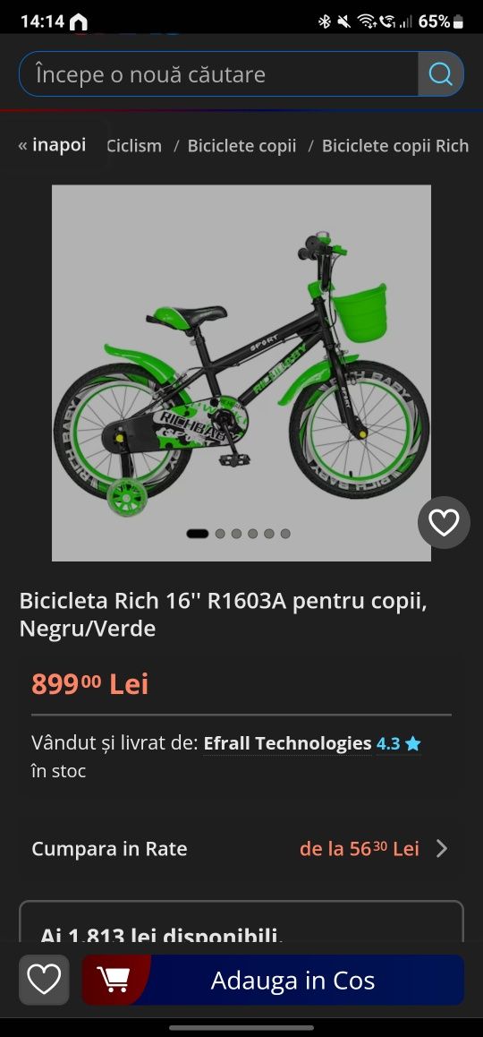 Bicicleta 16 Rich baby 16