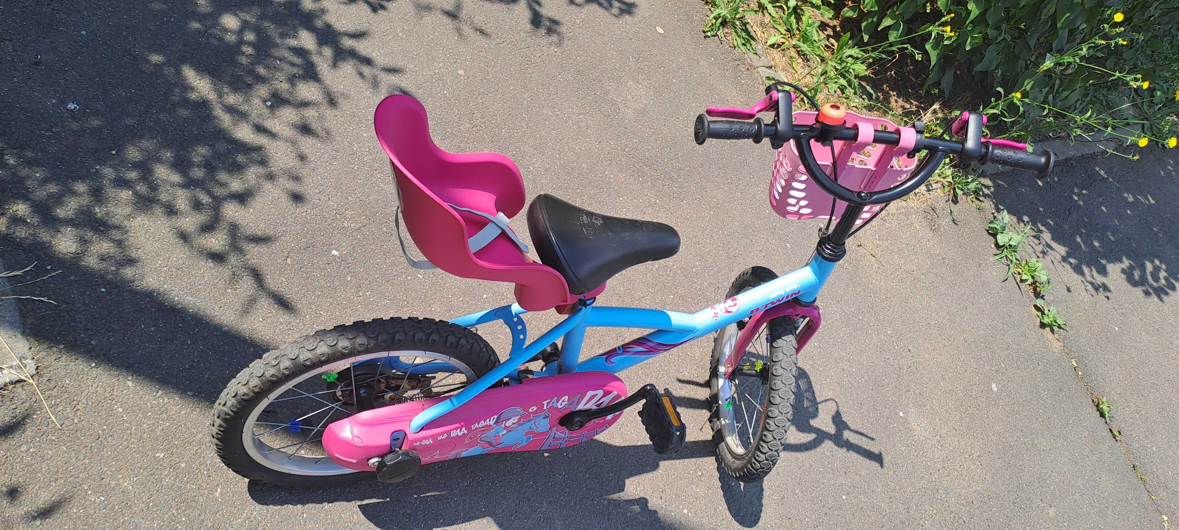 Bicicleta copii B'TWIN 16" Wendy Pony albastru/roz