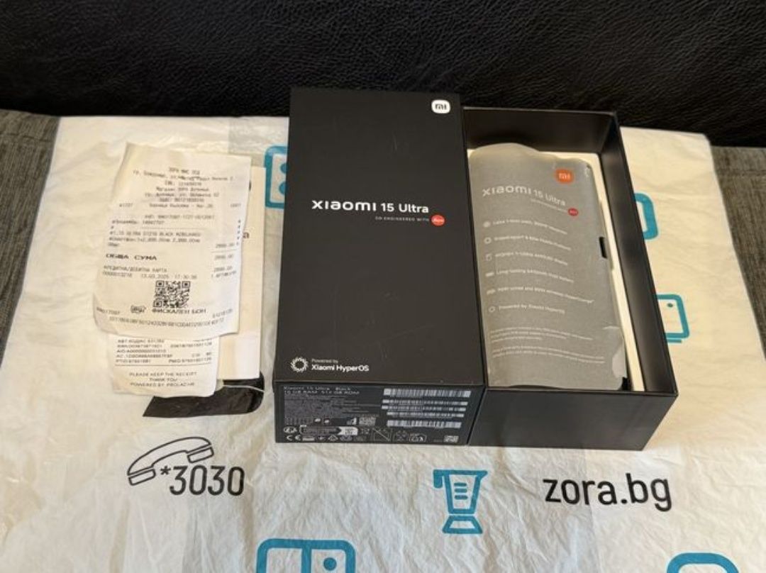 КАТО НОВ 512GB Xiaomi 15 ULTRA Гаранция ЗОРА 2027г. Black