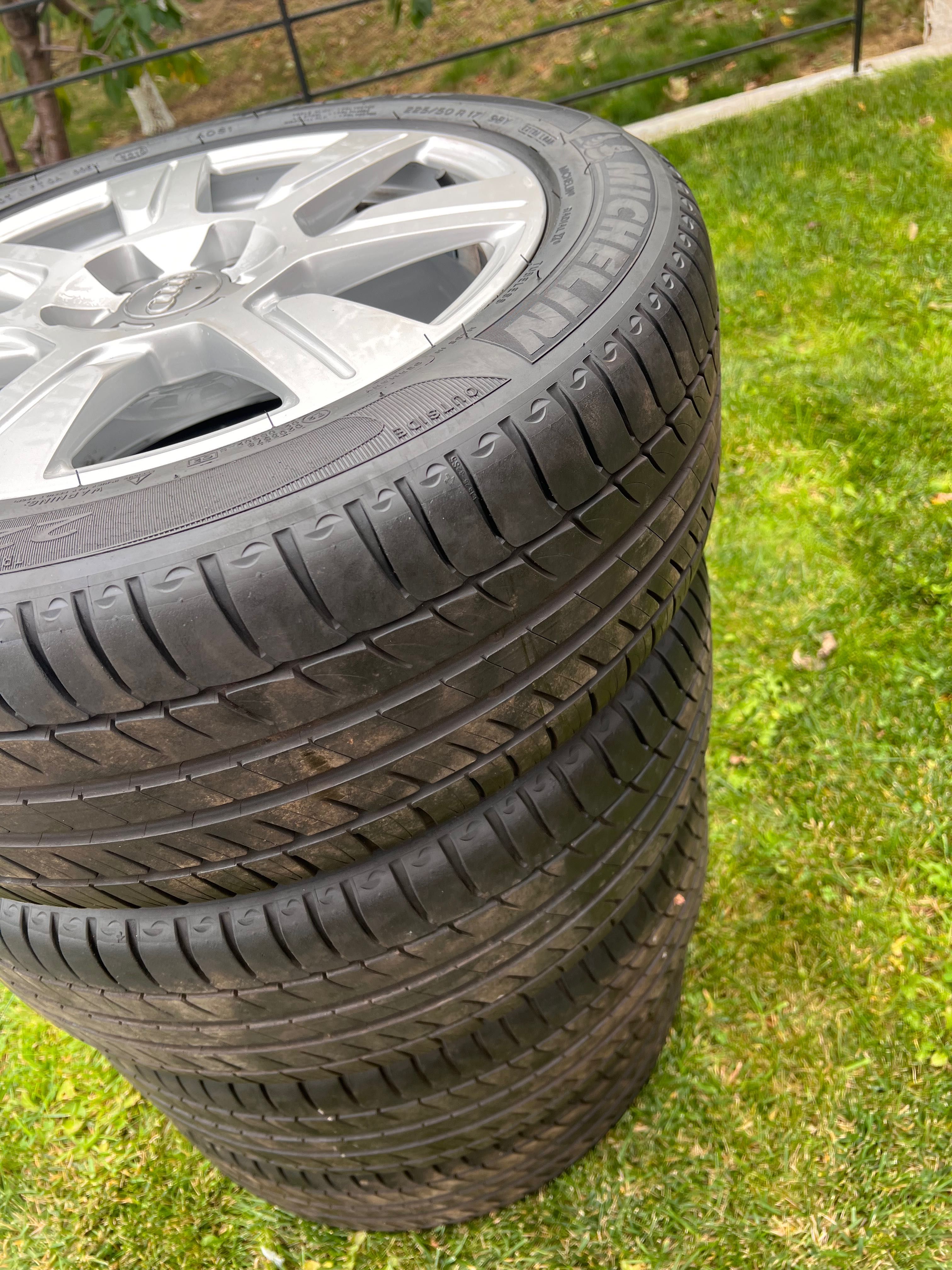 Jante  audi cu cauciucuri de vara Michelin  225/50/R17