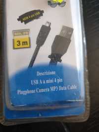 Cablu usb A a mini 4 pini de 3 m