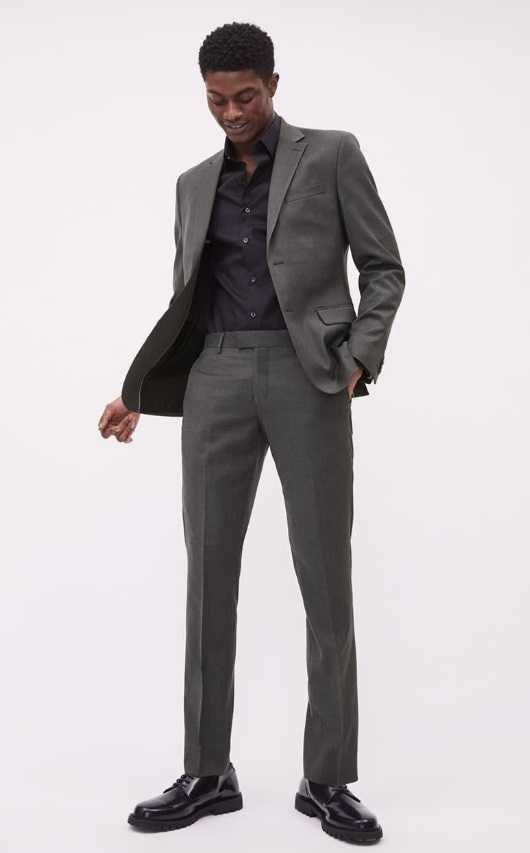 Sacou blazer 40 L slim Massimo Dutti NOU lana Finest Italian gri