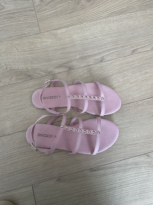 Sandale H&M roz cu capse, marime 36