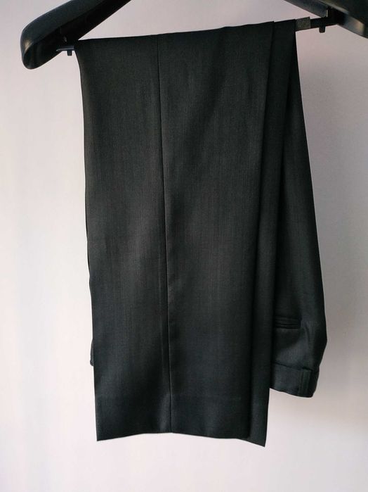 Costum Marios negru texturat,bărbați, Sacou, Vestă și Pantaloni, Nr 48