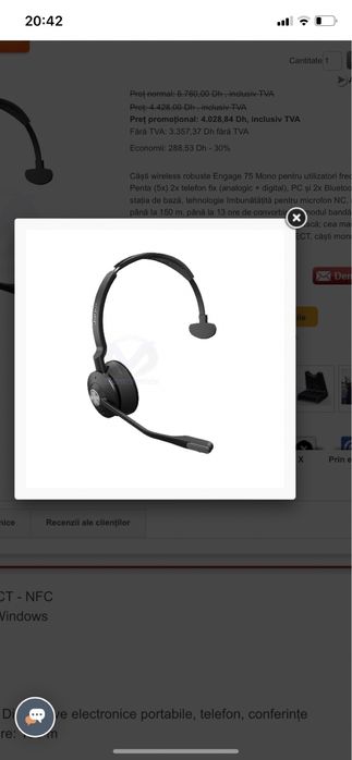 Casti Jabra Engage 65 Mono,Profesionale,Noi.Super oferta