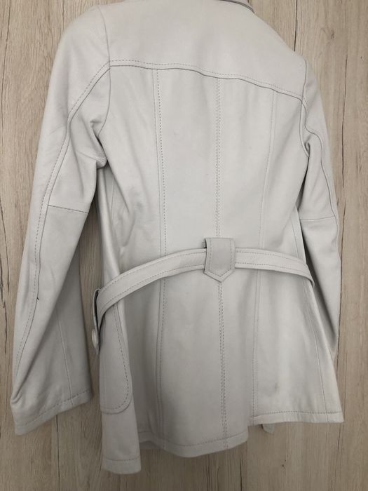 Jachetă albă de damă 100% piele naturală