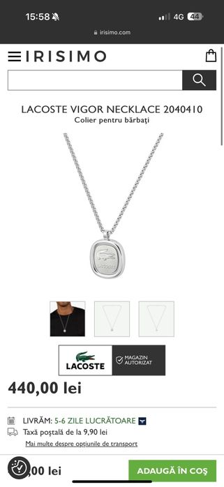 Lacoste Colier cu pandantiv nou