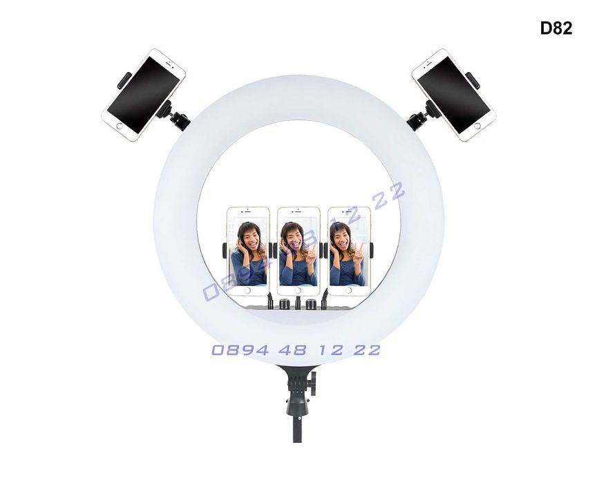 22-инчова LED ринг лампа, осветление за селфи с 210см стойка