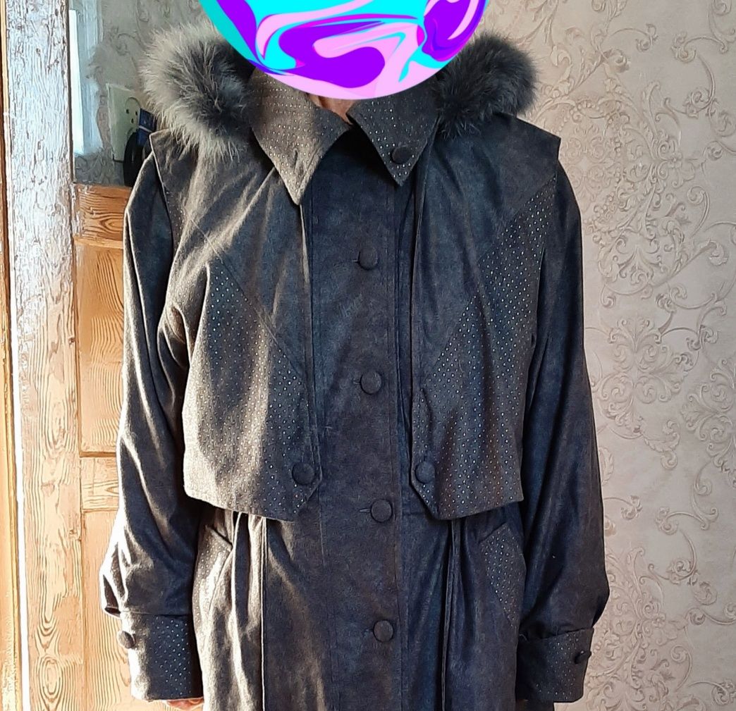 Продам женское пальто демисезонное-зимнее б/у