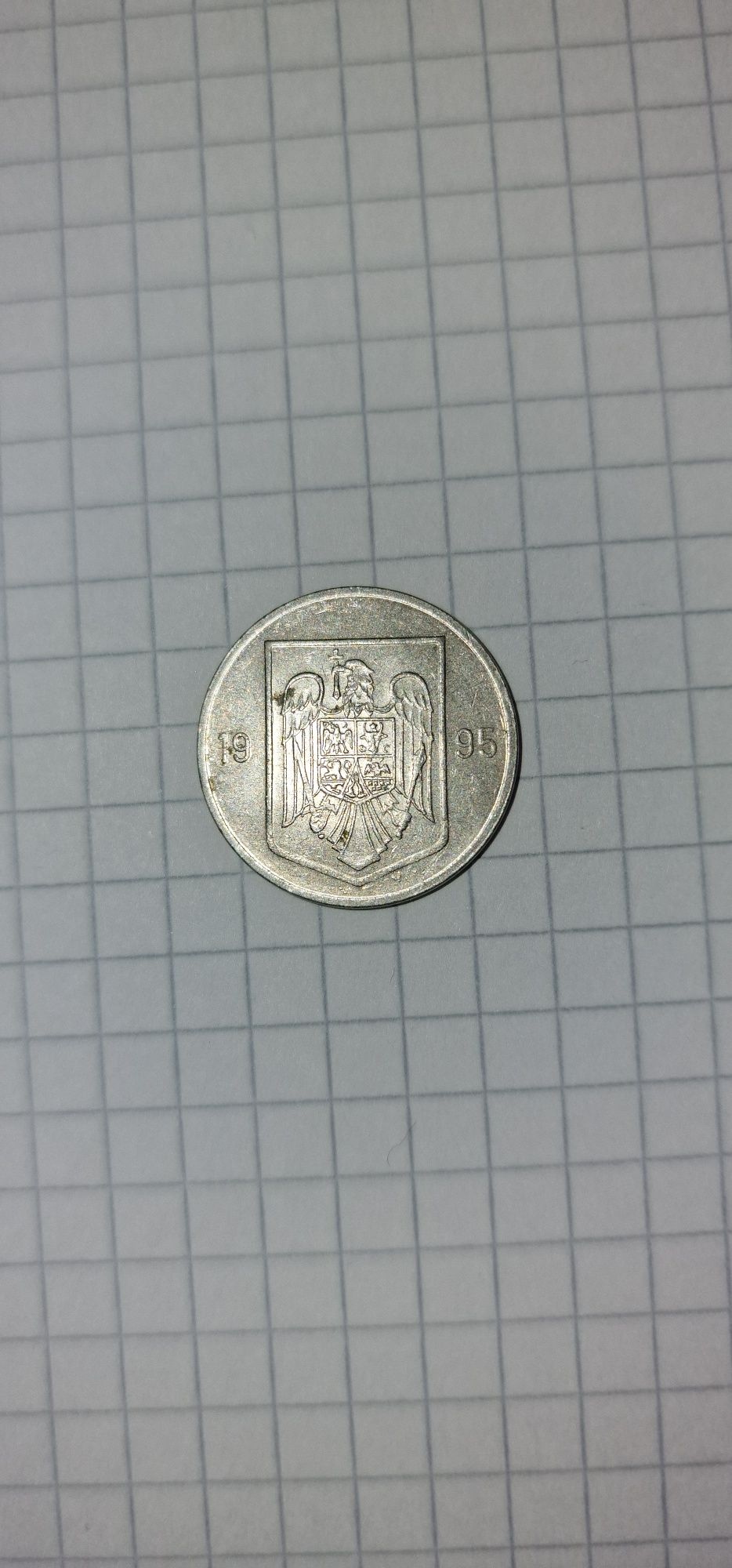 Monedă de 5 lei; an fabricație 1995.