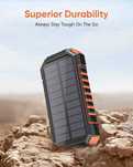 Baterie portabila cu incarcare Wireless. 26.800mAh Solar Power Bank