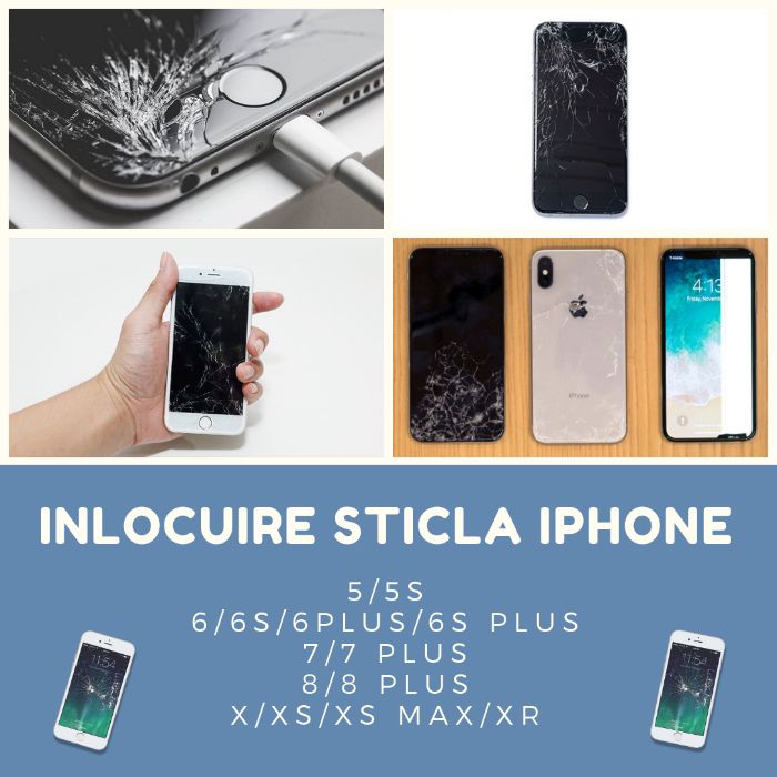 Sticla Geam Fata Inlocuire Schimbare iPhone 12 13 14 PRO MAX MINI