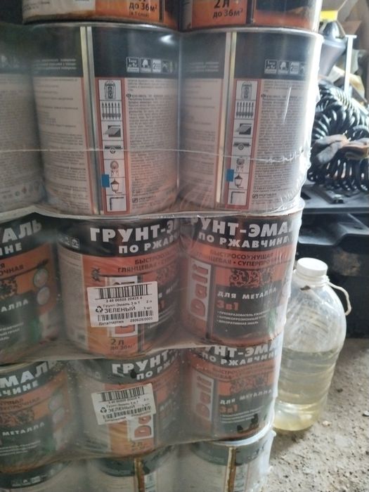 Краска Грунт-эмаль быстросохнущая глягцевая суперпрочная. Долговечност