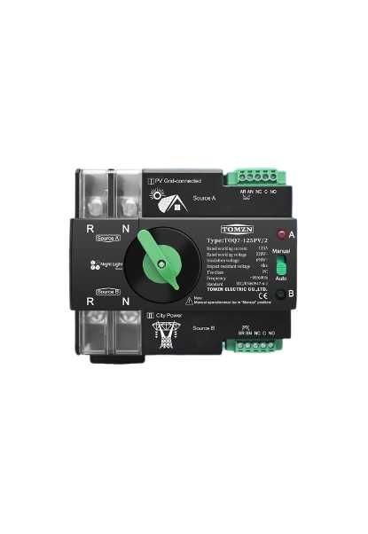 Comutator ATS TOMZN , ATS, 2P, 125A, 220V 230V, pentru retea + PV