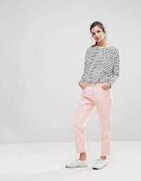 Дамски дънки Jack Wills Mom Jeans розови бледи размер 25W