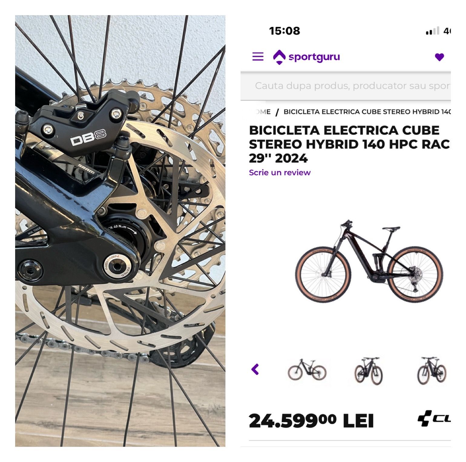 Bicicleta MTB E-Bike CUBE STEREO RACE 140 CARBON Bosch 750Wh 2024