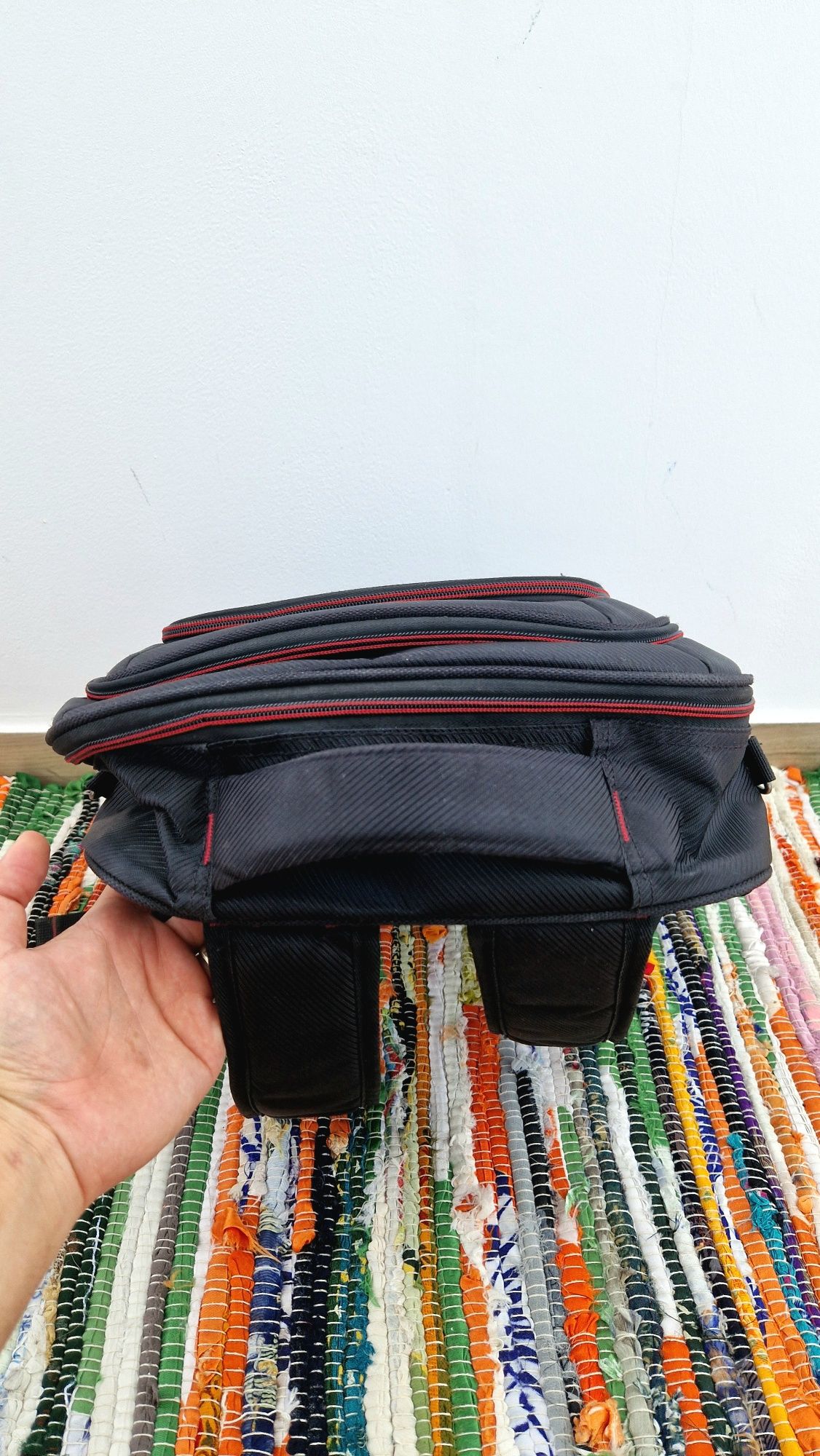 Rucsac laptop Lamonza Riga 15", 42x31x15 cm, negru / ros