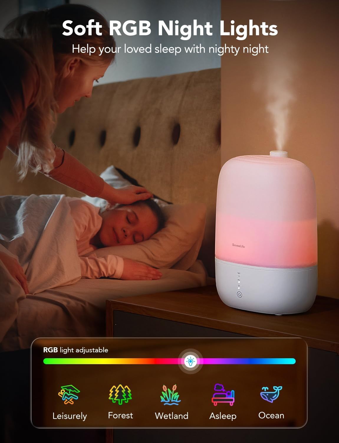 GoveeLife Smart 3-в-1 овлажнител , дифузер и нощна лампа Humidifier