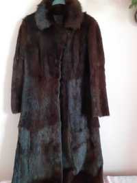 Палто  запазено дамско естествена  кожа мурвел
