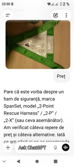 vând ham alpinism, centura de siguranță