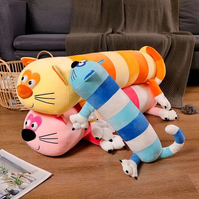 Голяма плюшена Котка Възглавница Long Cat Плюшена Възглавница дълга