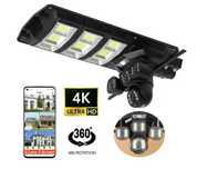 Camera de supraveghere 4G cu Lampa Solara 450W LED, 9 MP, Night Vision