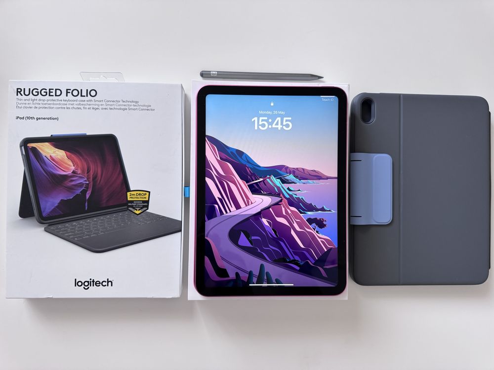 iPad 10th Gen (розов) – 64GB Wi-Fi + писалка + калъф с клавиатура