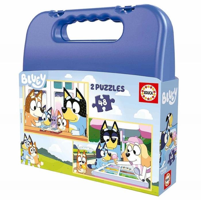 Bluey 2 броя пъзели в куфарче